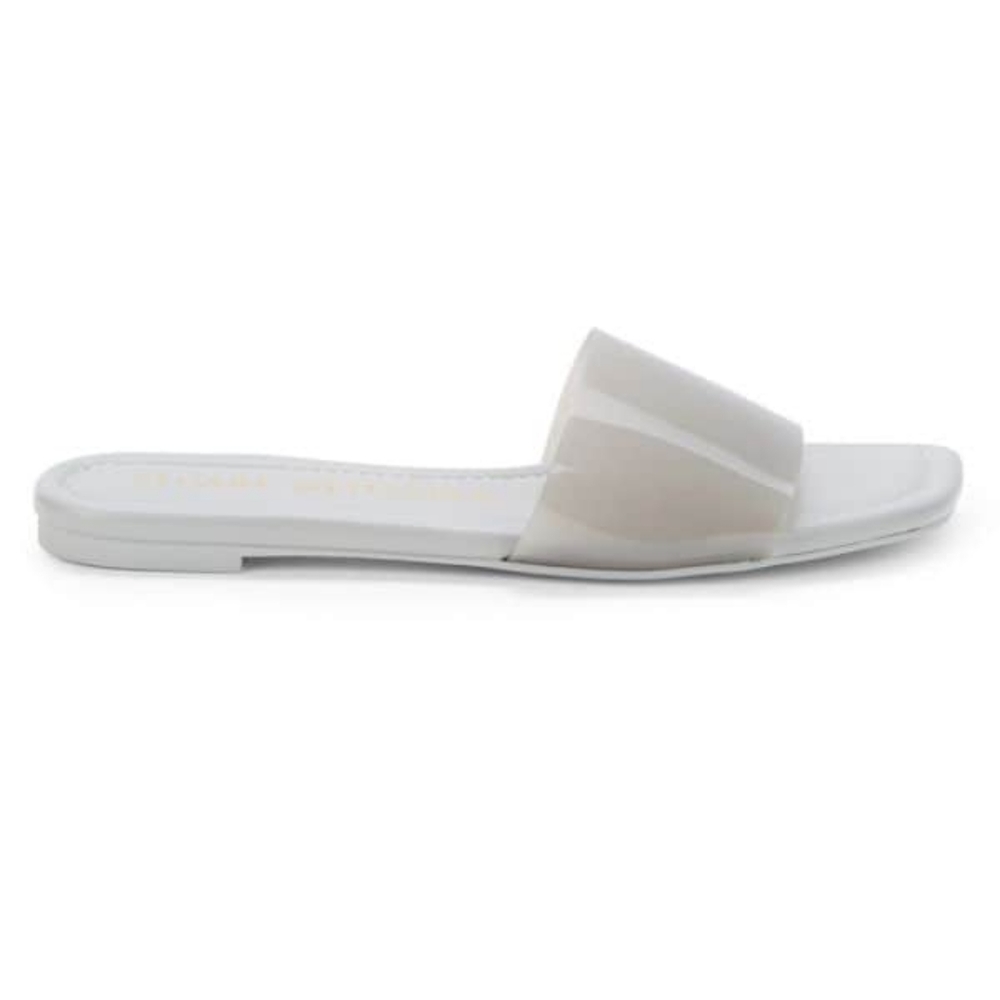Stuart Weitzman White Translucent Slide Sandals